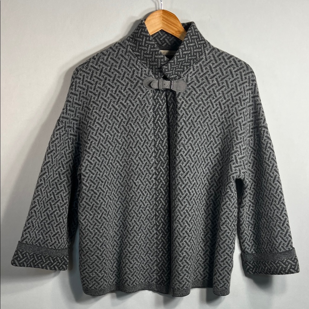 Chiaramente Made in Italy Open Front Wool Blend Cape size M